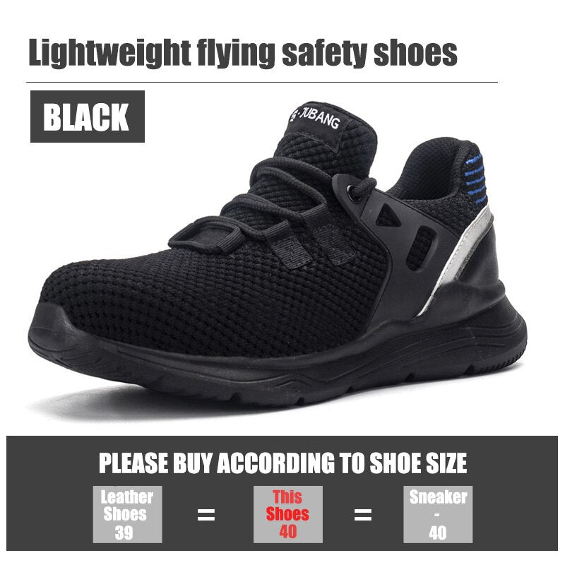 Summer Indestructible Work Shoes Men Steel Toe Air Safety Boots Anti-smashing Men Construction Boots Safety Work