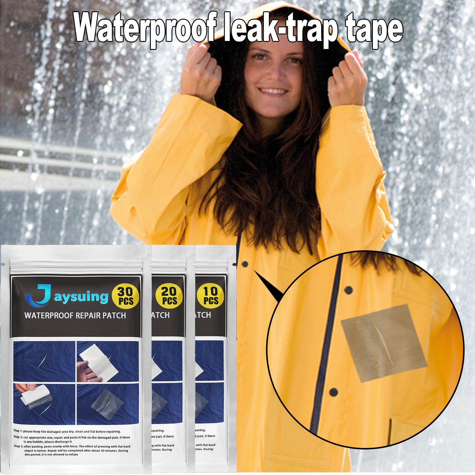 Waterproof Adhesive Leak Repair, Waterproof Coating Tent Umbrella Inflatable Pool Balloon Self-Adhesive Repair Tape