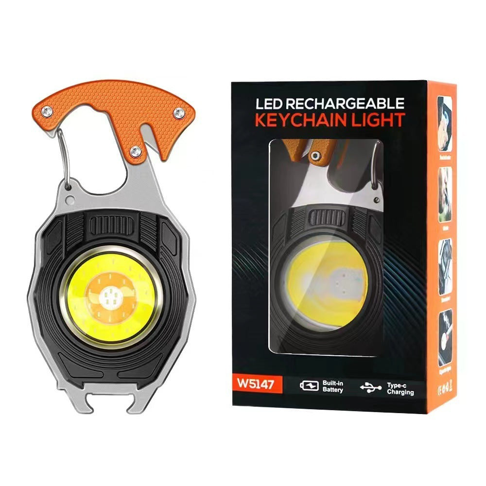 Keychain work light multifunctional cigarette lighter charging portable camping auto repair LED strong light mini camping light