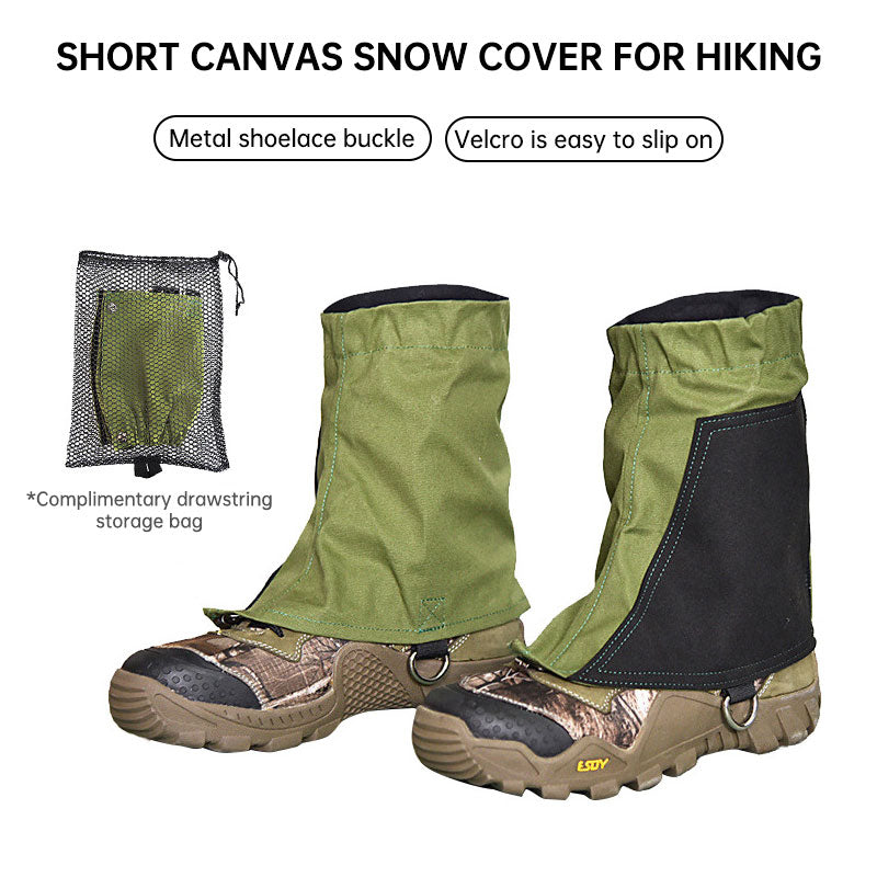 Canvas foot cover outdoor men and women hiking through the short leggings foot cover hiking waterproof desert dust gaiters