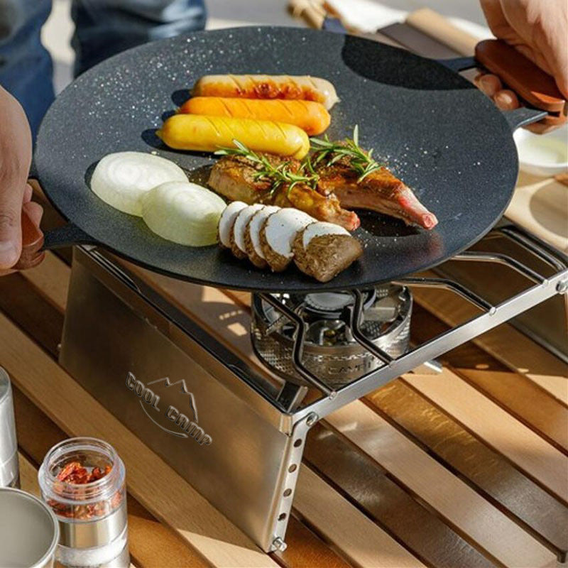 2 Pcs Solid Wood Handles For Outdoor Camping Portable Barbecue Tray