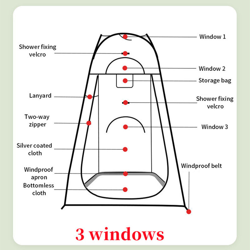 Portable Outdoor Camping Tent Shower Tent Simple Bath Cover Changing Fitting Room Tent Mobile Toilet Fishing Photography Tent