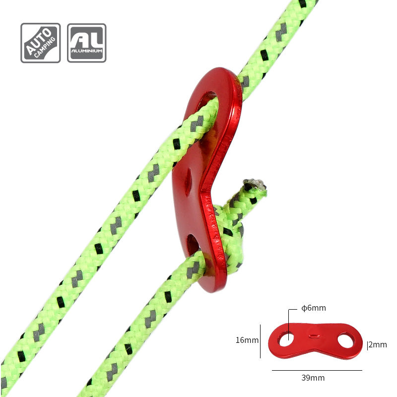 Outdoor Camping Double Eye Rope Buckle Aluminum Alloy Umbrella Rope Buckle Camping Tent Canopy Pull Rope Accessories Wind Rope Buckle Fixed Buckle