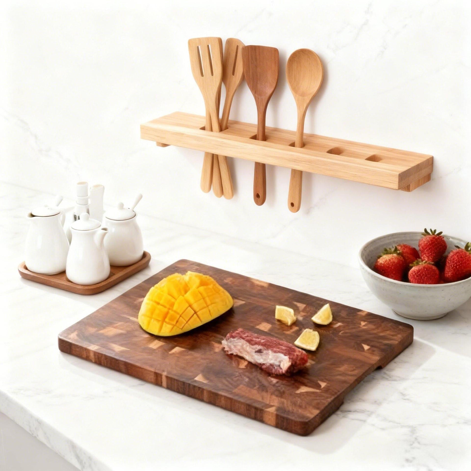 Wooden cutting board is suitable for home kitchens, dining rooms, camping